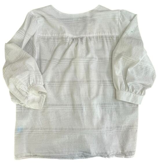 J. McLaughlin Women's White Button Textured Balloon Sleeve Blouse Top Size XL - Picture 10 of 10